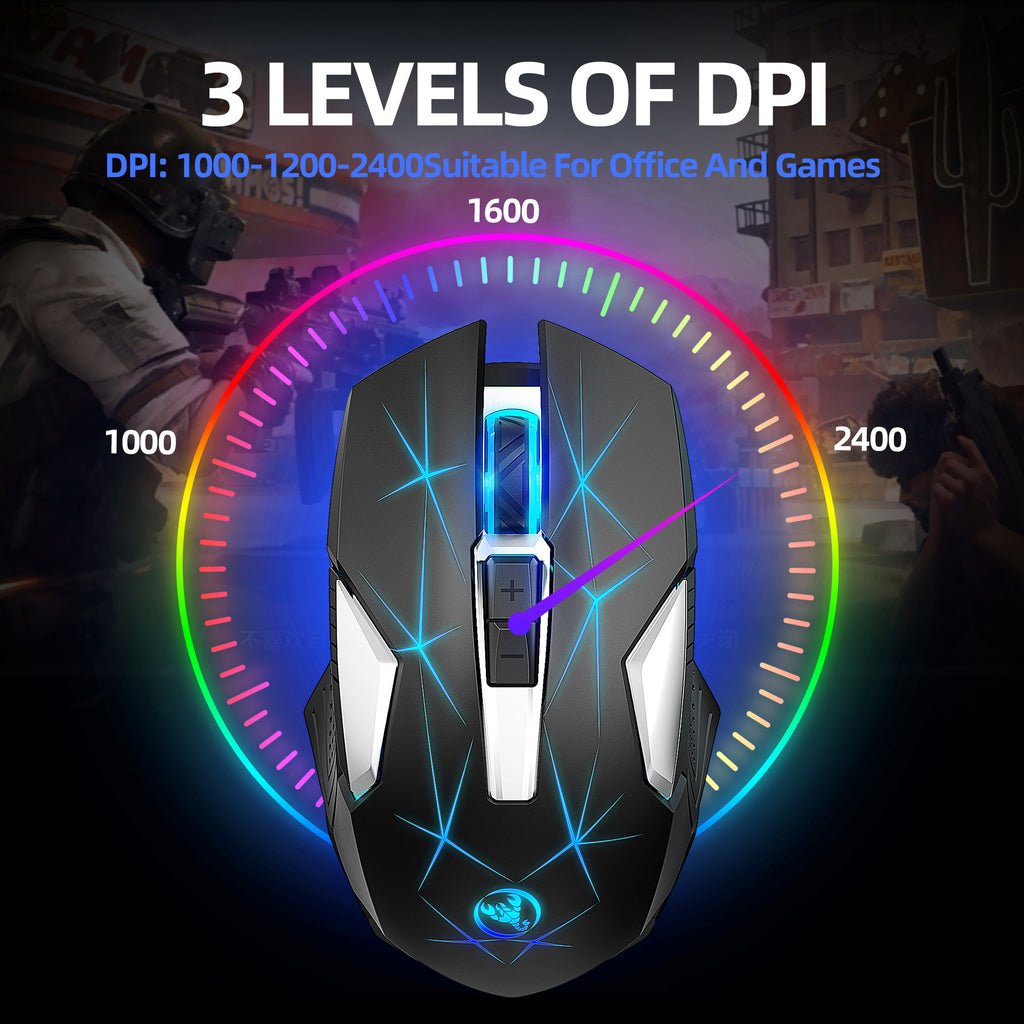 Wireless 2.4G RGB Mouse — 7-Color Backlit Office & Home Mouse
