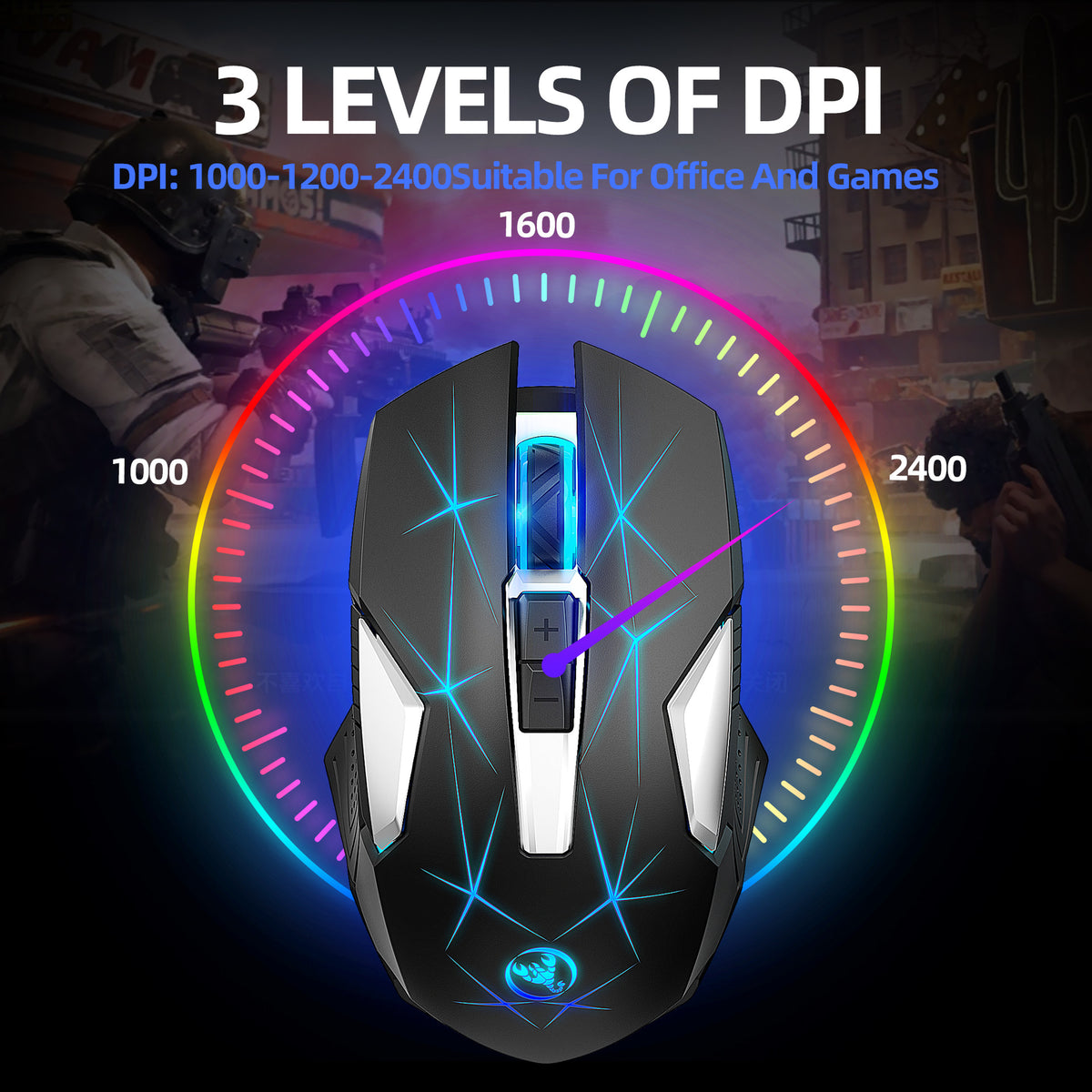 Wireless 2.4G RGB Mouse — 7-Color Backlit Office & Home Mouse