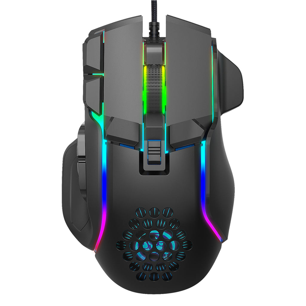 RGB Gaming Mouse — 12800 DPI Adjustable, Macro Programming & Mechanical Buttons