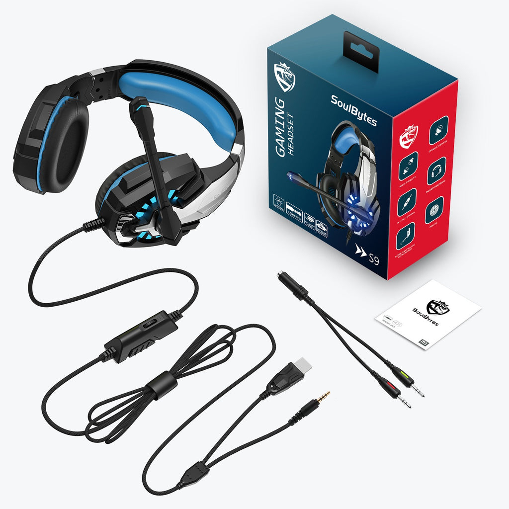 S9 Wired RGB Gaming Earphones — Over-Ear Esports Headset with LED Light