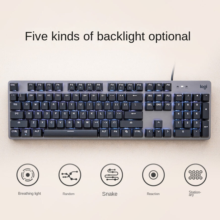Logitech K845 Wired Mechanical Keyboard — Backlit Aluminum Gaming Keyboard