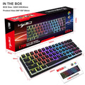 HXSJ 61-Key Wired Mechanical Keyboard — Blue Switch, Pudding Keycaps & RGB