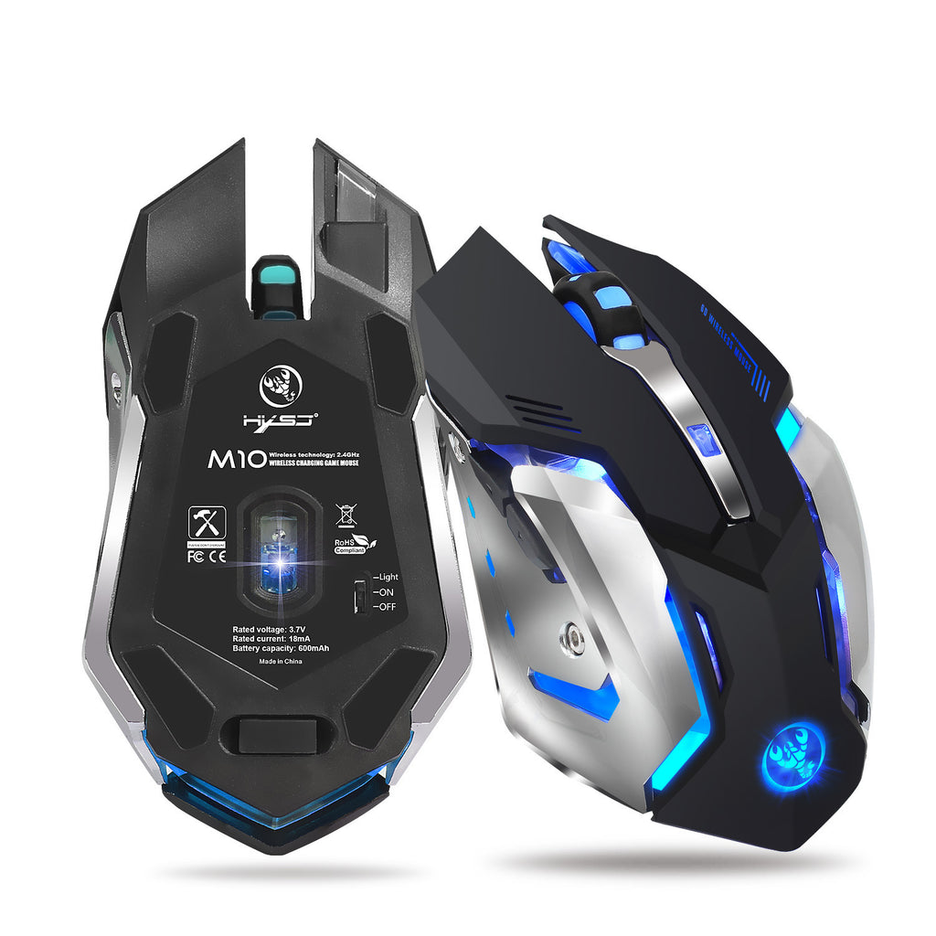 Wireless Rechargeable RGB Gaming Mouse — 2.4G Silent Mouse with 600mAh Battery