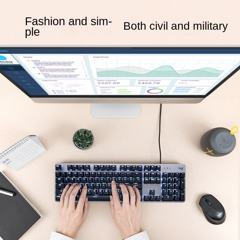Logitech K845 Wired Mechanical Keyboard — Backlit Aluminum Gaming Keyboard