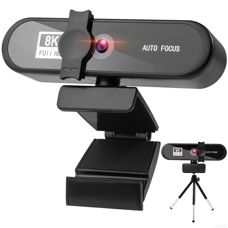 4K Auto Focus Webcam — 1080p/2K/8K USB Streaming Camera for PC & Live Streaming