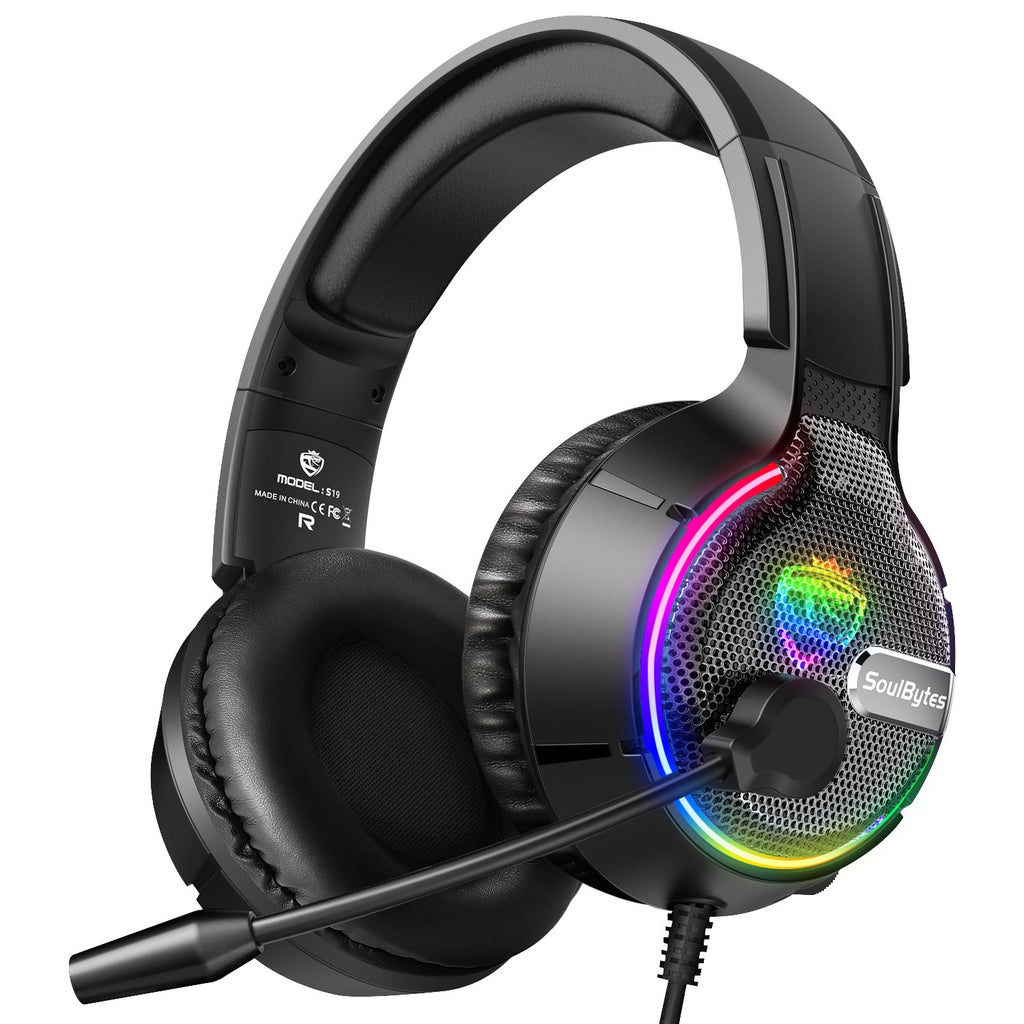 Soulbytes S19 Wired RGB Gaming Headset — Surround Sound for PC & Console