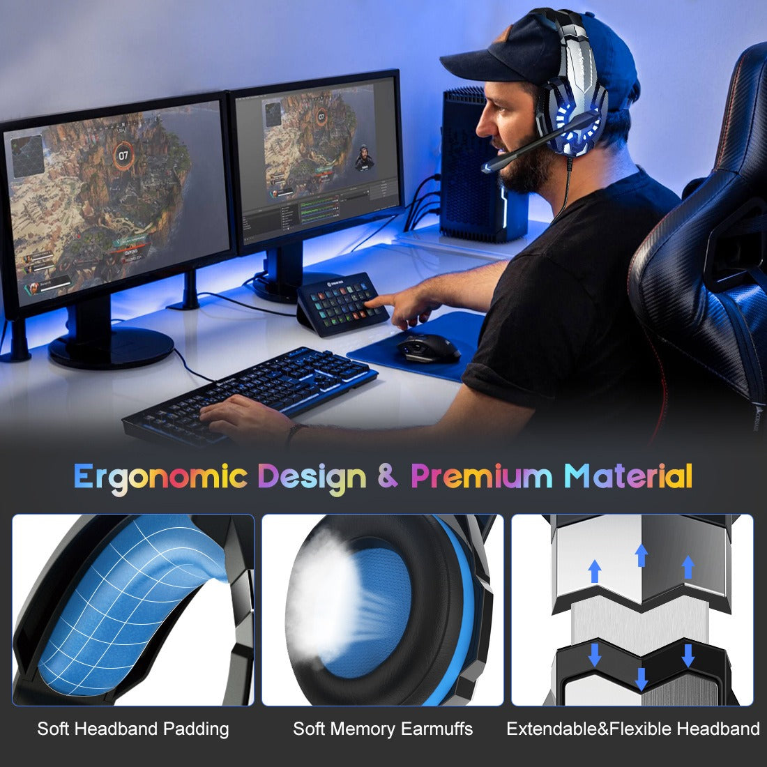 S9 Wired RGB Gaming Earphones — Over-Ear Esports Headset with LED Light