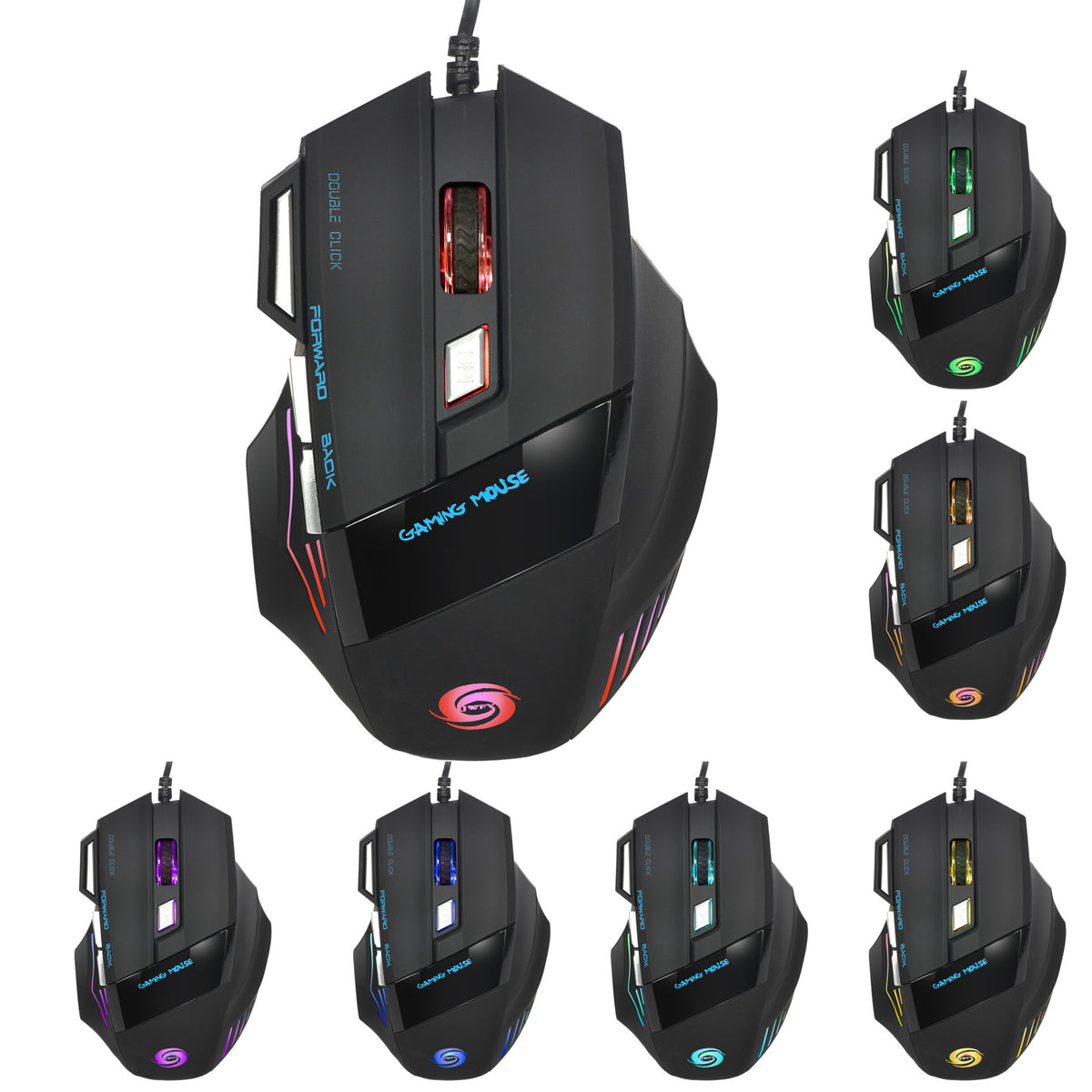 A868 RGB 7D Wired Gaming Mouse — Fire Key & Multi-Color LED (Bundle Option)