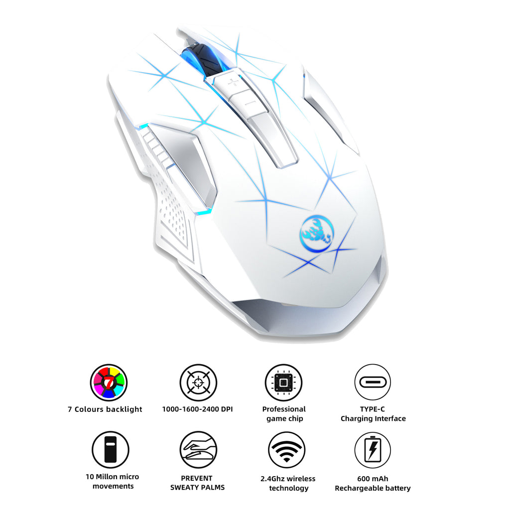 Wireless 2.4G RGB Mouse — 7-Color Backlit Office & Home Mouse