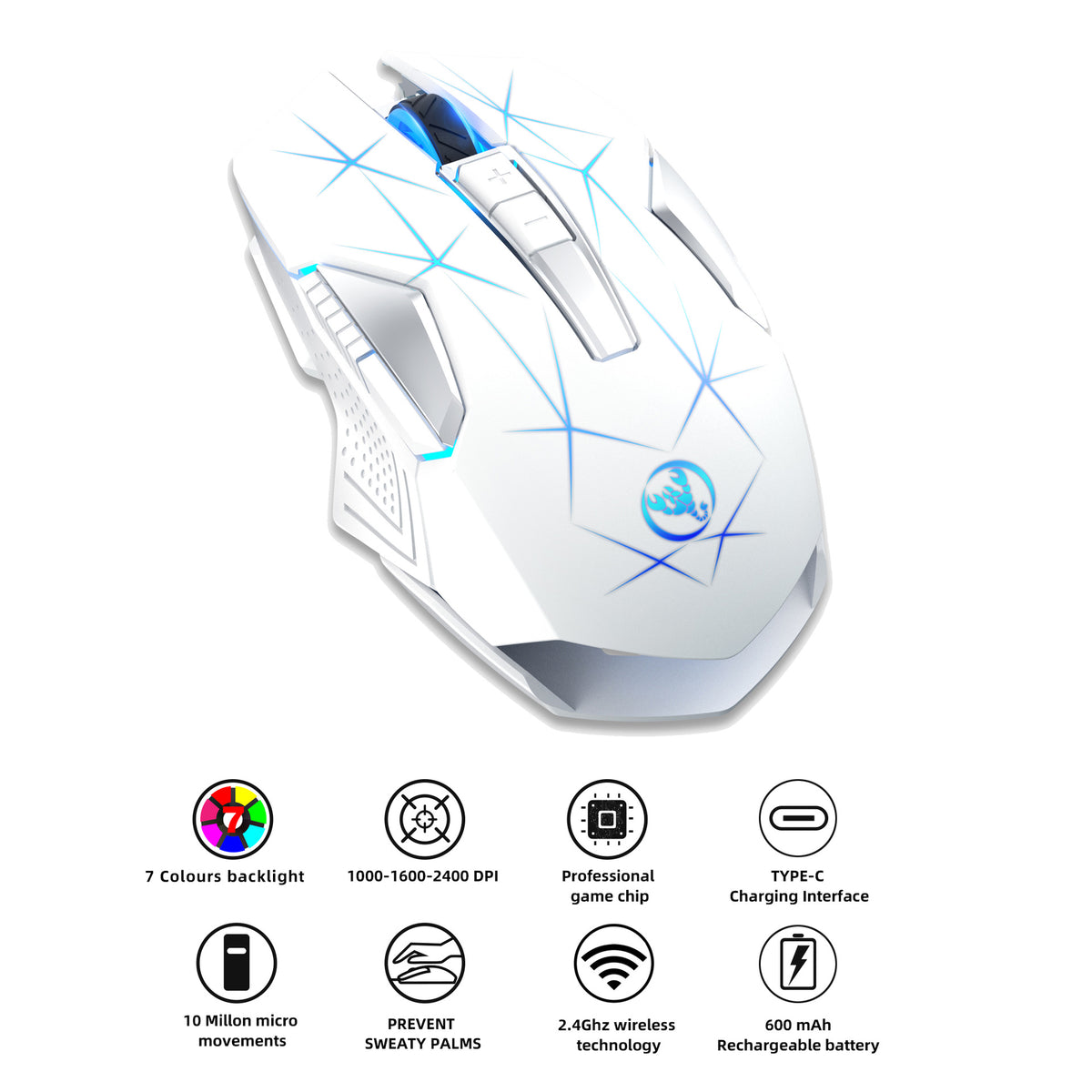 Wireless 2.4G RGB Mouse — 7-Color Backlit Office & Home Mouse
