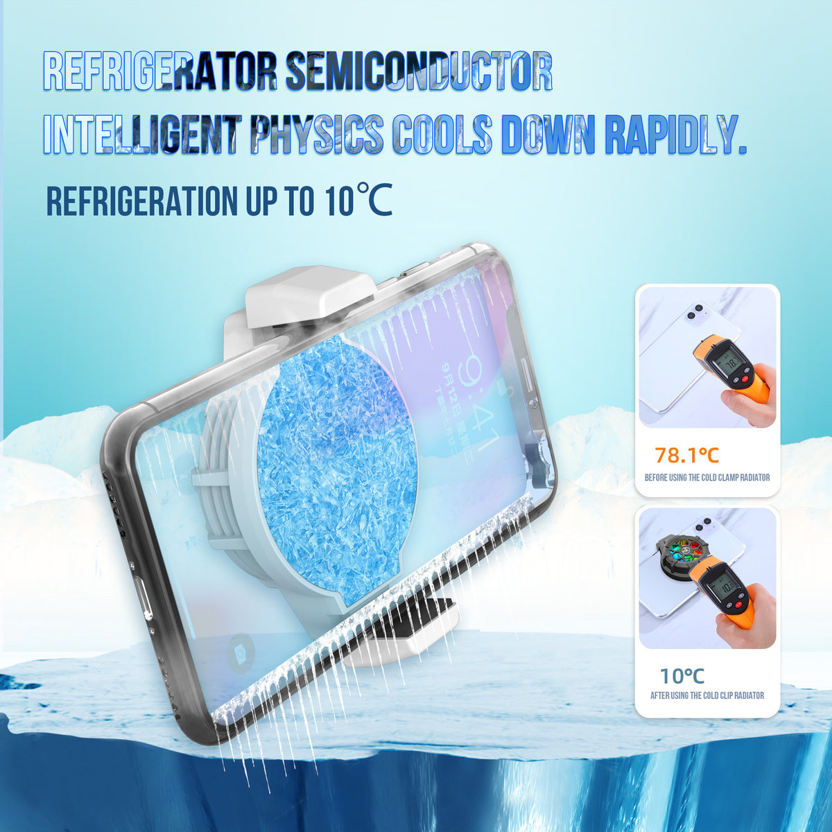 Gaming Phone Cooling Clip — Semiconductor Heat Dissipation for Mobile Gaming