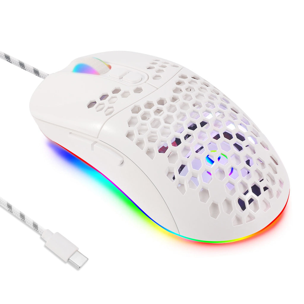 Cave USB-C RGB Wired Gaming Mouse — Macro Programming & 6-Key Layout