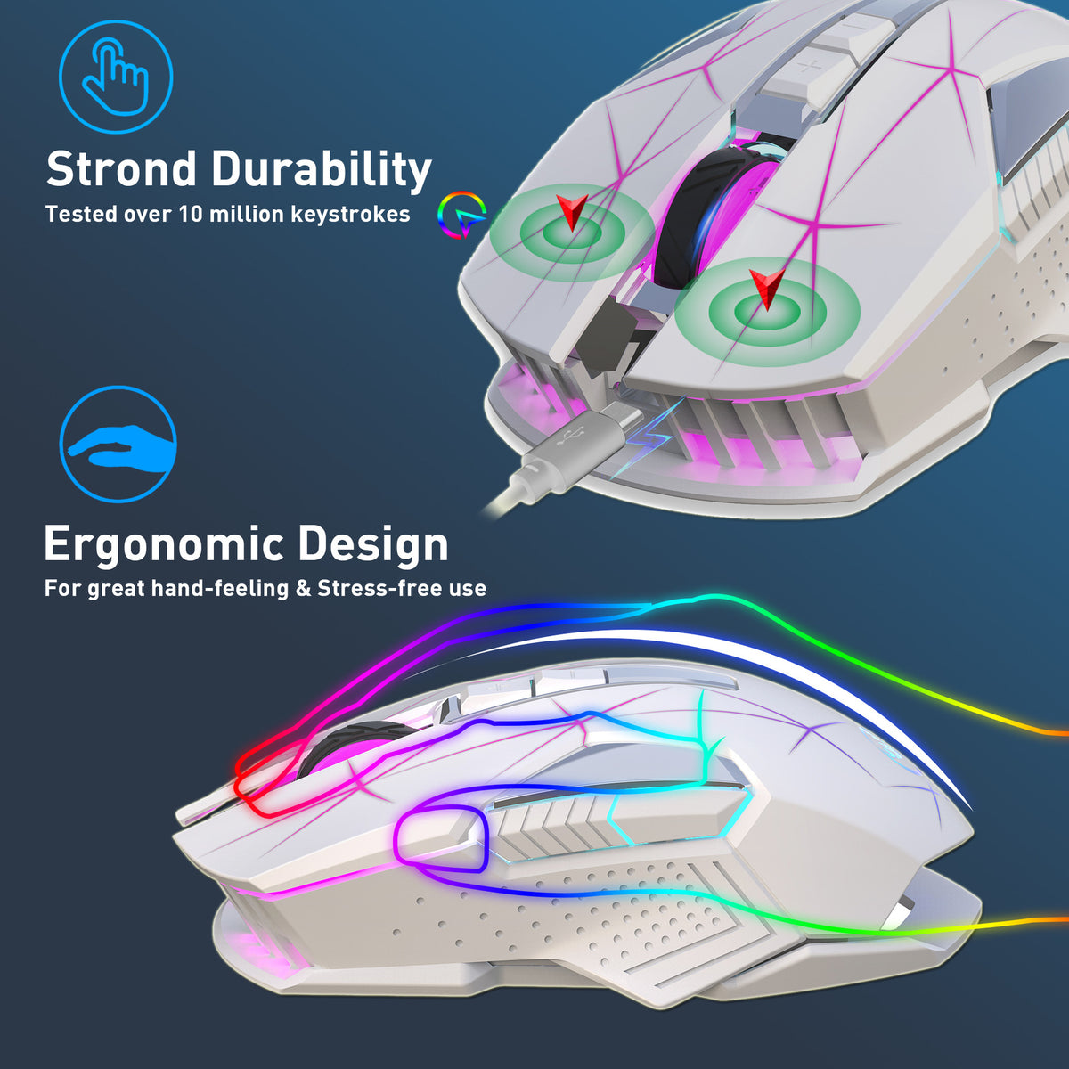 Wireless 2.4G RGB Mouse — 7-Color Backlit Office & Home Mouse