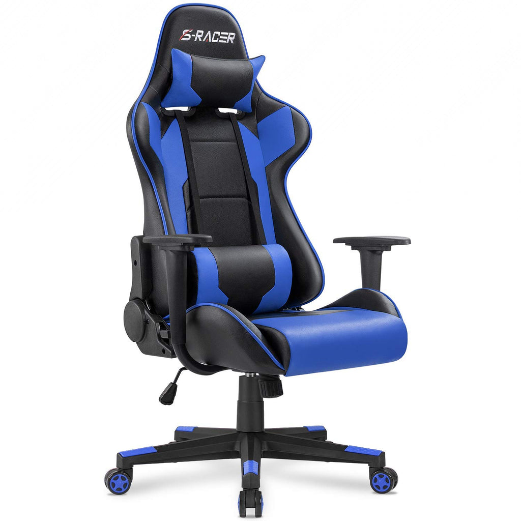 Homall Gaming Chair, Ergonomic Faux Leather High Back Office Chair, White