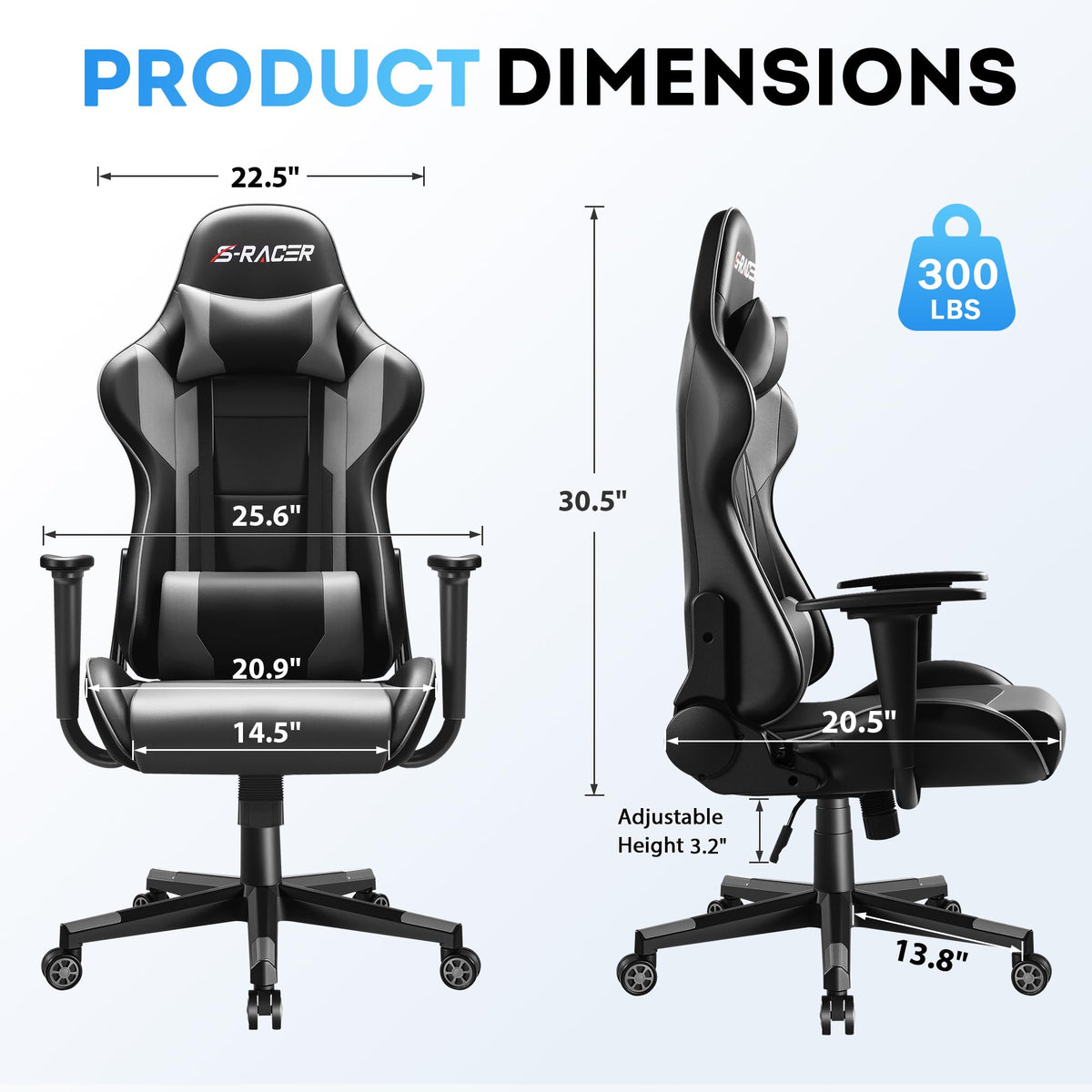 Homall Gaming Chair, Ergonomic Faux Leather High Back Office Chair, White