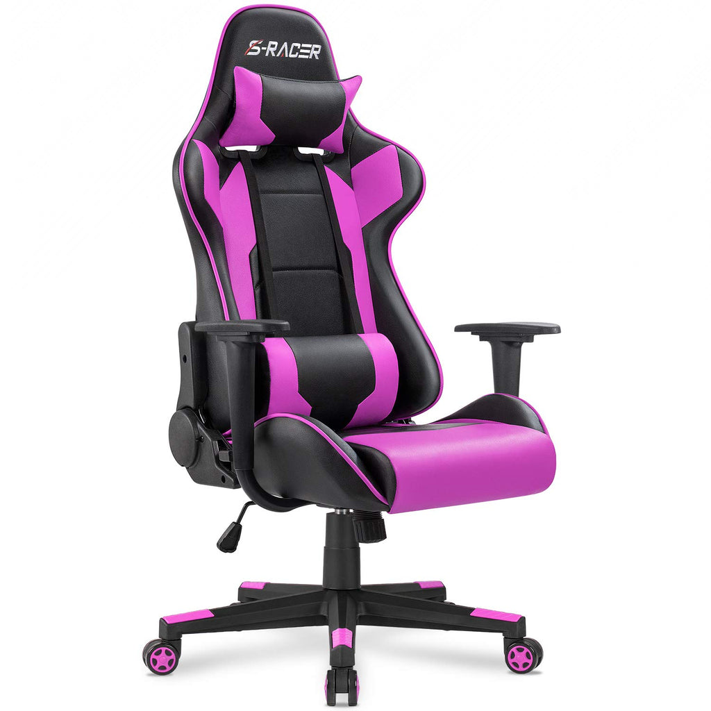 Homall Gaming Chair, Ergonomic Faux Leather High Back Office Chair, White