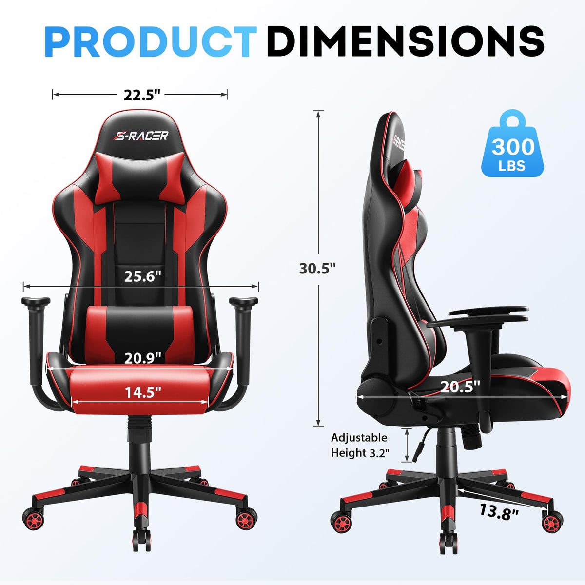 Homall Gaming Chair, Ergonomic Faux Leather High Back Office Chair, White