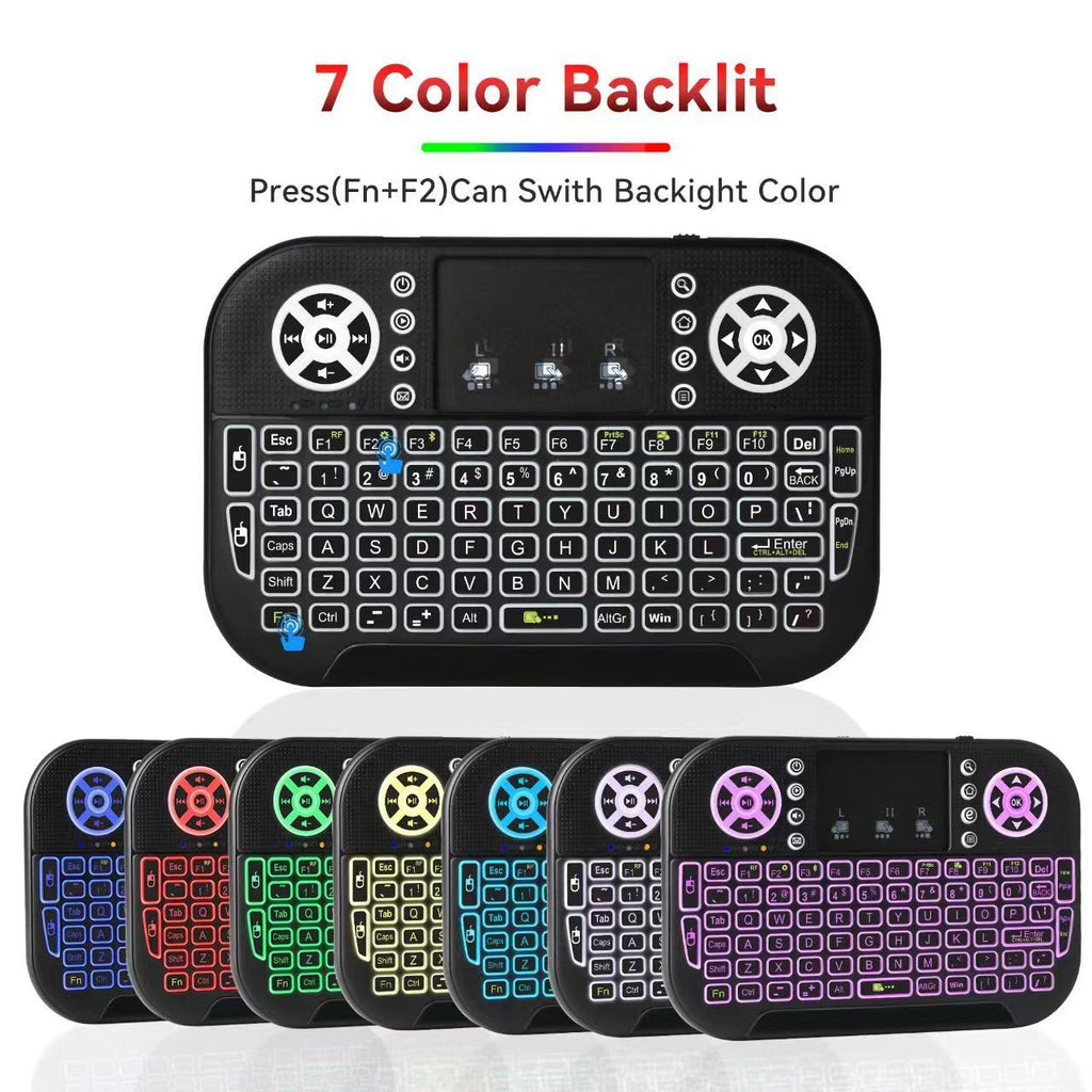 N8 Air Mini Wireless Keyboard & Flying Mouse — RGB Backlit Smart TV Remote