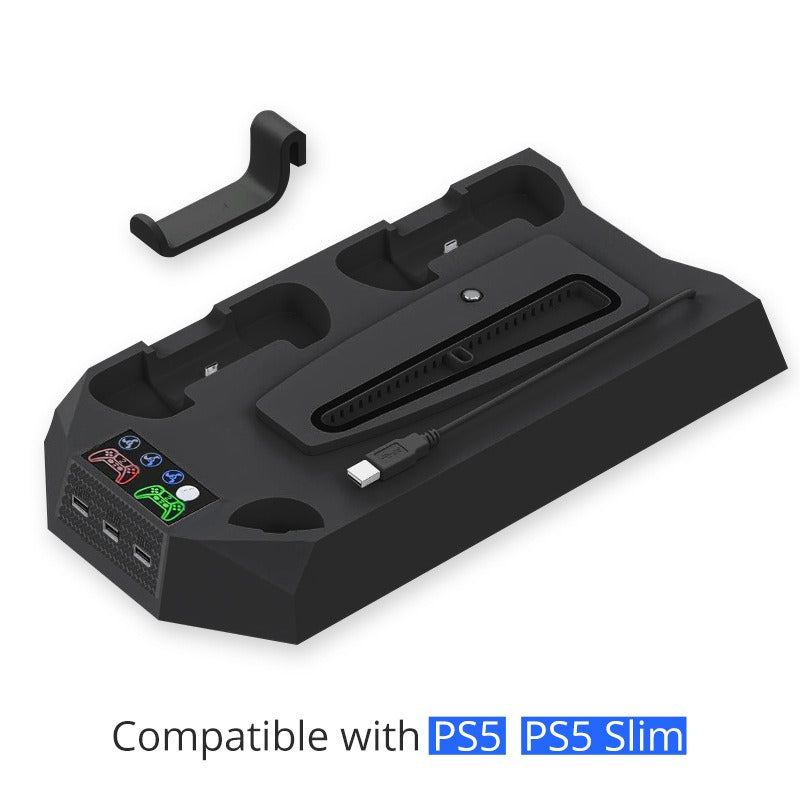 PS5 Slim & PS5 Cooling Stand — Universal Charging & Display Base
