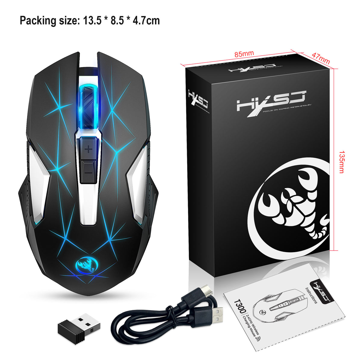 Wireless 2.4G RGB Mouse — 7-Color Backlit Office & Home Mouse