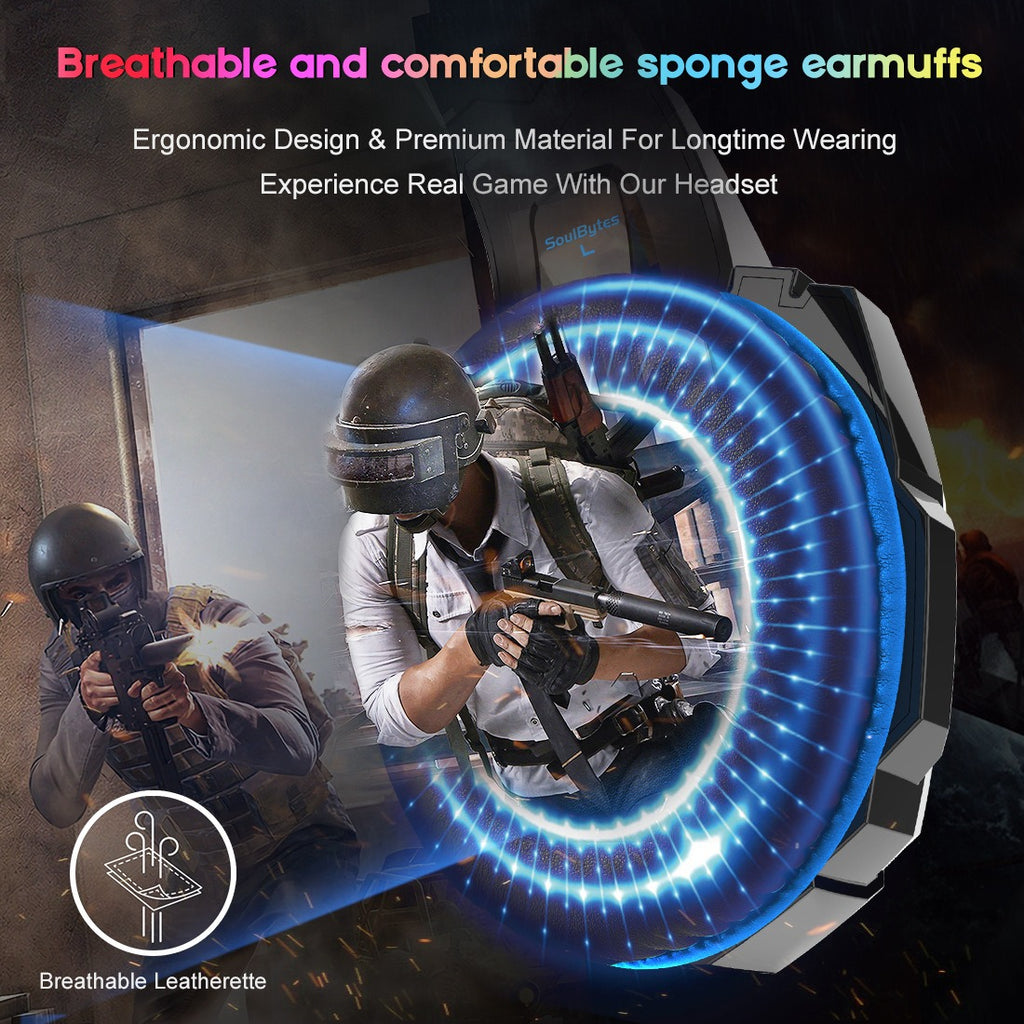 S9 Wired RGB Gaming Earphones — Over-Ear Esports Headset with LED Light