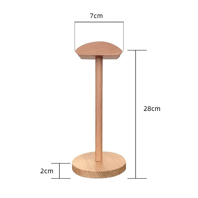 Wooden Headset Stand — Desktop Gaming Headphone Display & Storage Rack