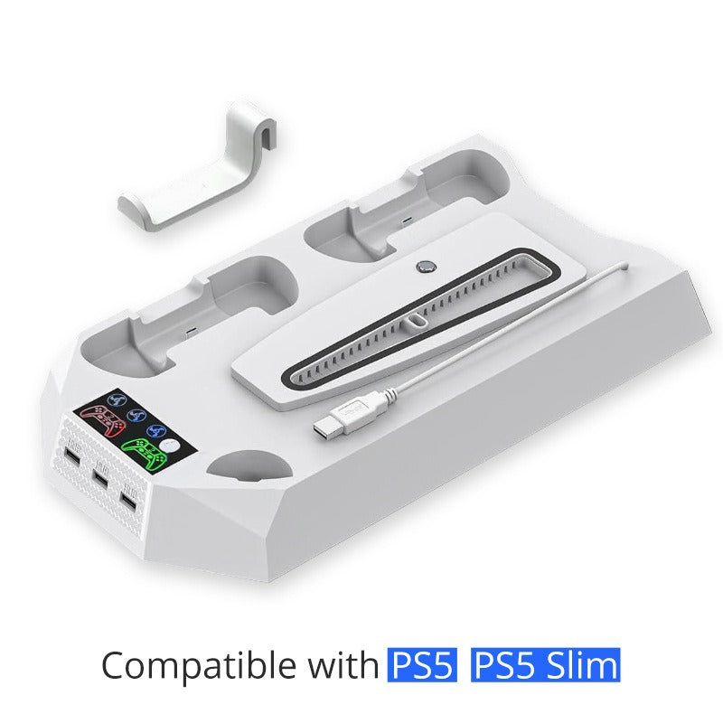 PS5 Slim & PS5 Cooling Stand — Universal Charging & Display Base