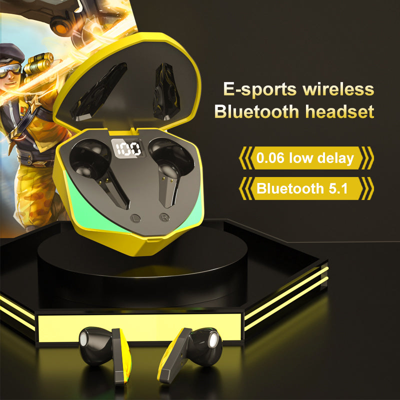 Wireless Bluetooth Gaming Headset — True Wireless Binaural with Long Battery Life