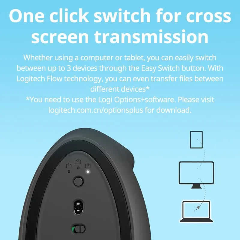Logitech Lift Wireless Ergonomic Mouse — Bluetooth Vertical Business Office Mouse