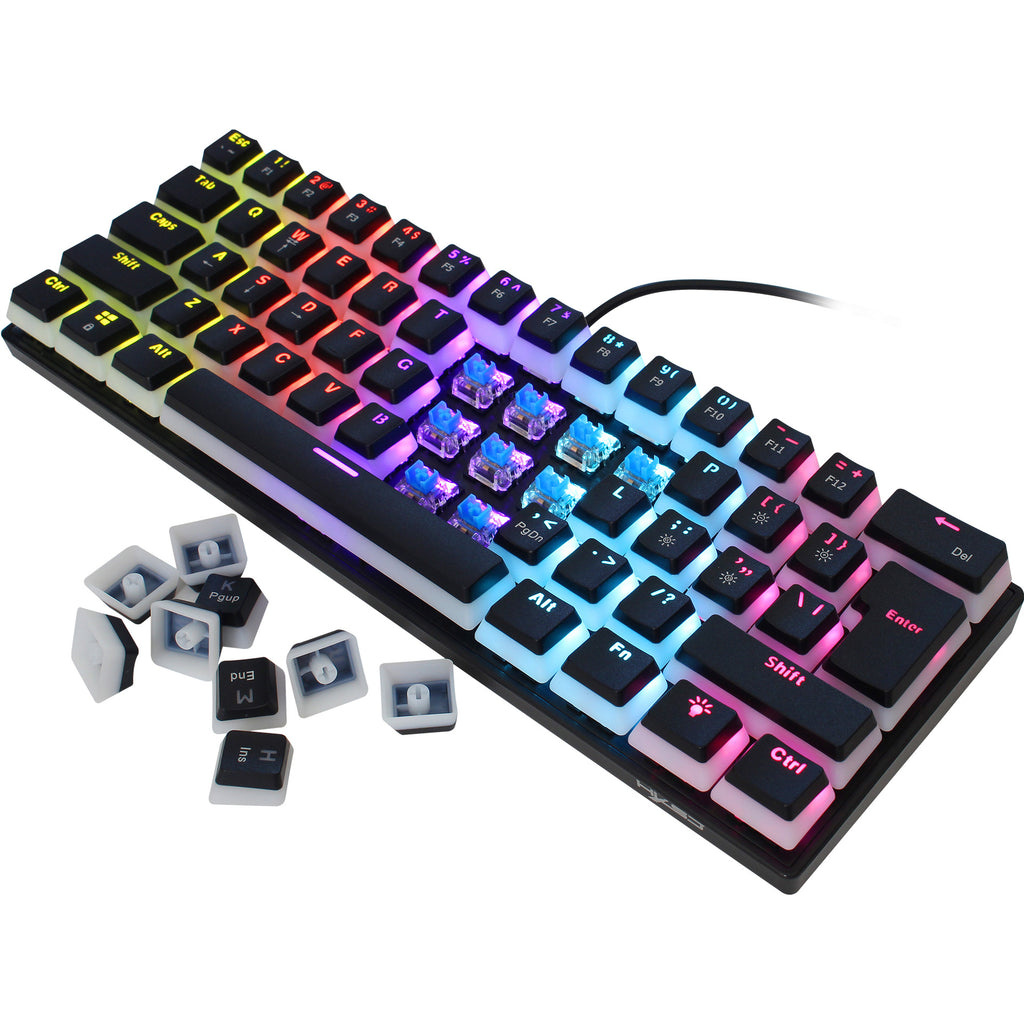 HXSJ 61-Key Wired Mechanical Keyboard — Blue Switch, Pudding Keycaps & RGB