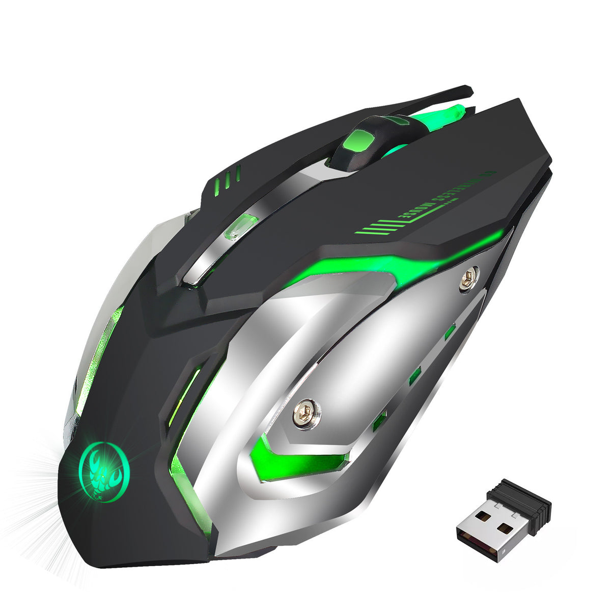 Wireless Rechargeable RGB Gaming Mouse — 2.4G Silent Mouse with 600mAh Battery