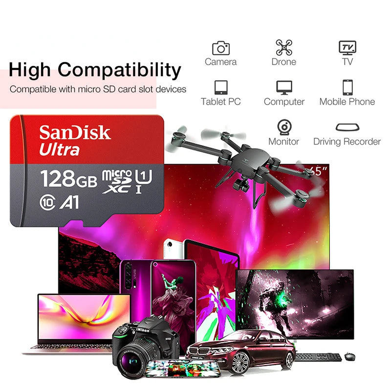 Micro SD Card — 64GB 128GB 256GB 512GB 1TB High-Speed Memory Card for Phone, Drone & Dash Cam