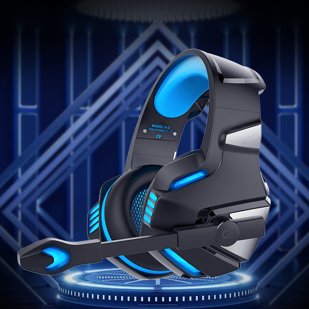RGB Gaming Headphones — Wired Over-Ear Headset with Subwoofer Bass