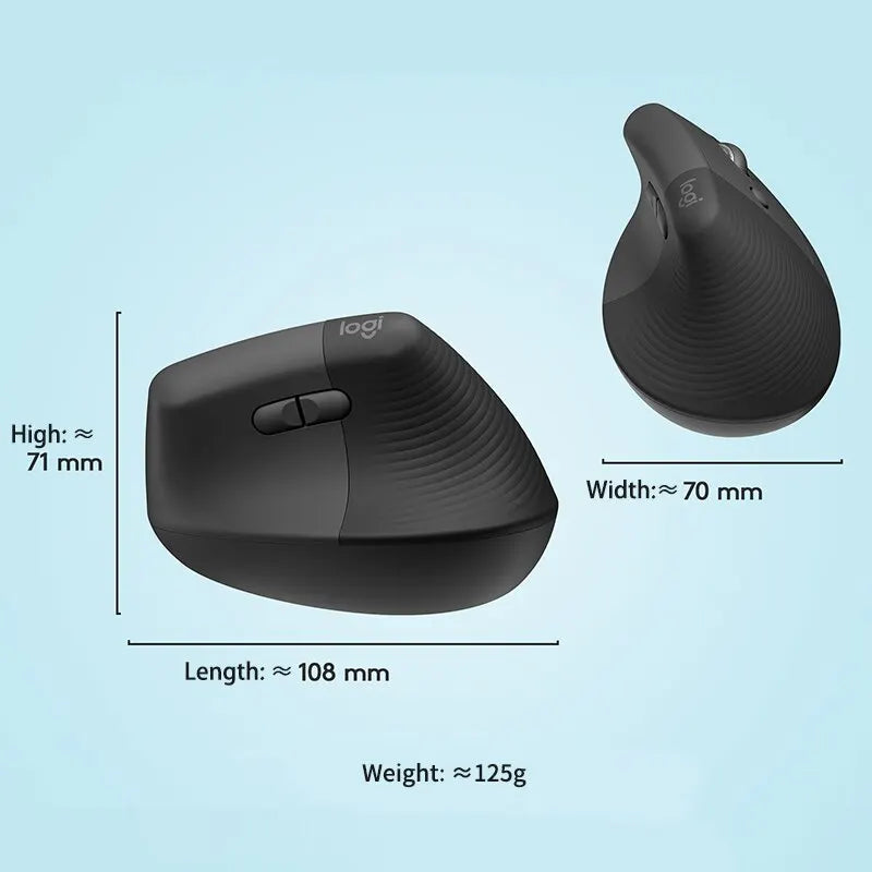 Logitech Lift Wireless Ergonomic Mouse — Bluetooth Vertical Business Office Mouse