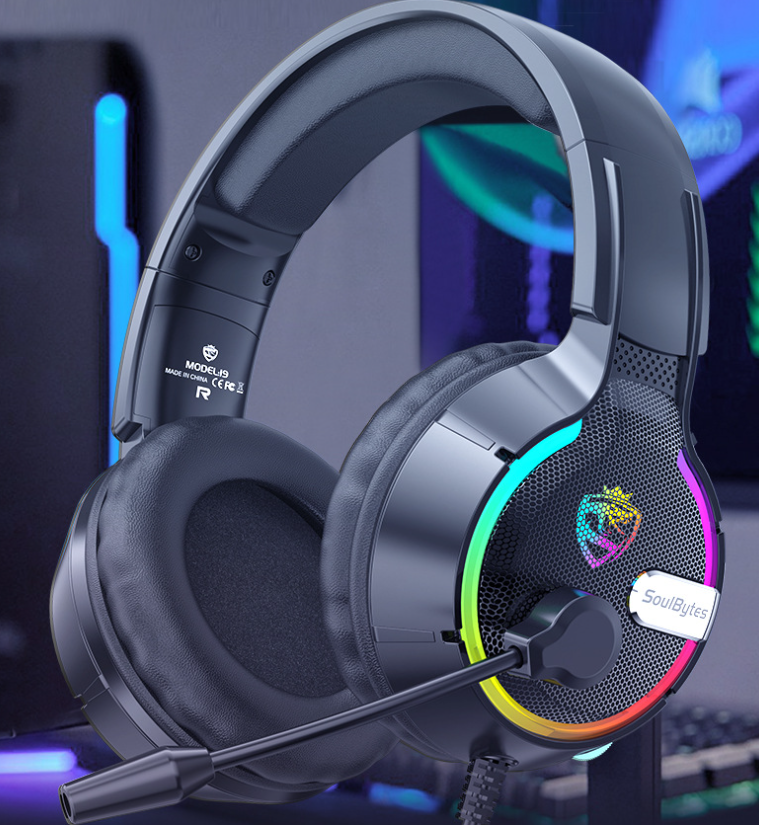 Soulbytes S19 Wired RGB Gaming Headset — Surround Sound for PC & Console