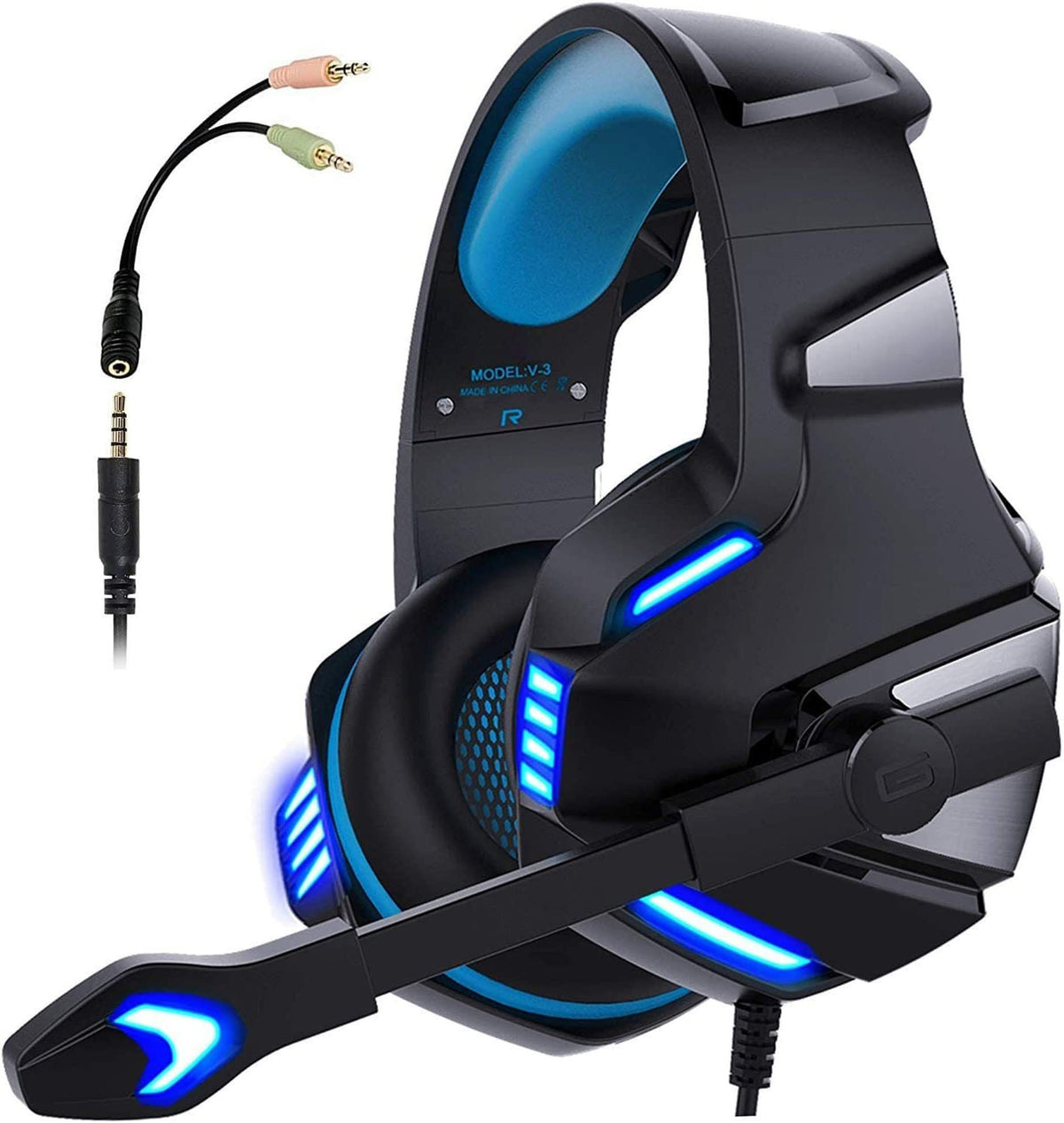 RGB Gaming Headphones — Wired Over-Ear Headset with Subwoofer Bass