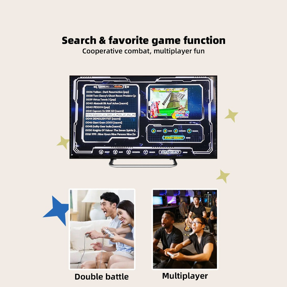 Retro Mini Gaming Console — HD Wireless TV Game System with Classic Preloaded Games