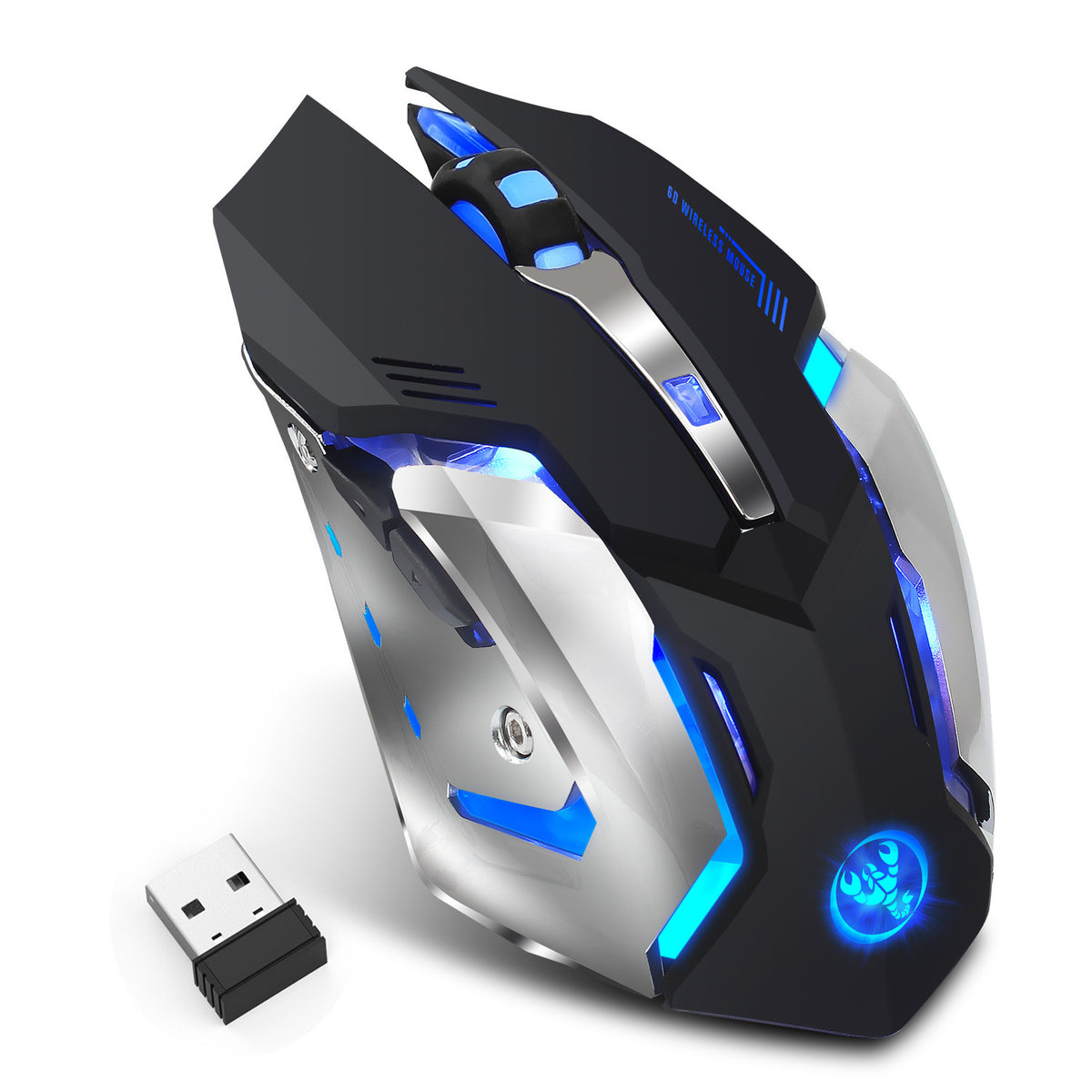 Wireless Rechargeable RGB Gaming Mouse — 2.4G Silent Mouse with 600mAh Battery