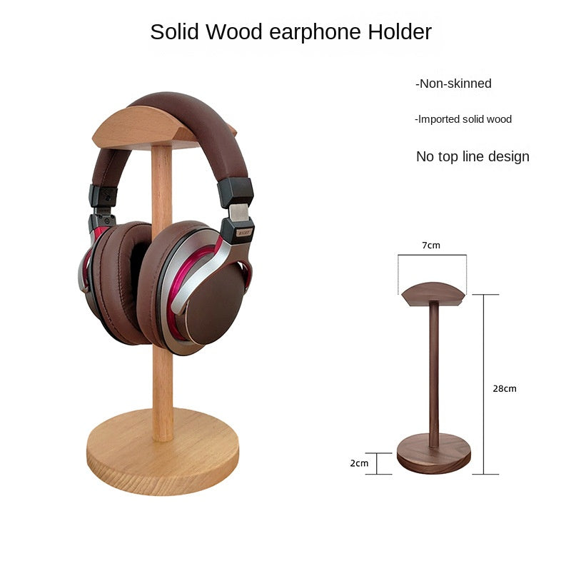 Wooden Headset Stand — Desktop Gaming Headphone Display & Storage Rack