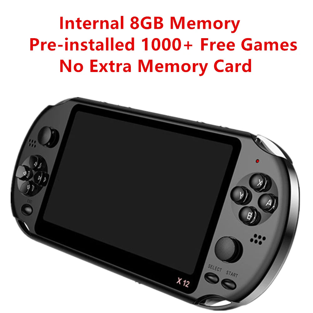 Handheld Retro Game Console — 5.1" Dual Joystick with 1000 Games & TV Output
